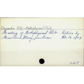 Dunedin City - Metaphysical Club