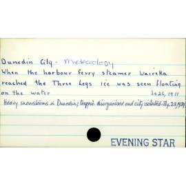 Dunedin City - Meteorology