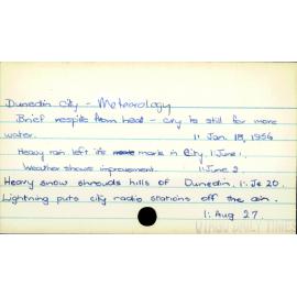 Dunedin City - Meteorology