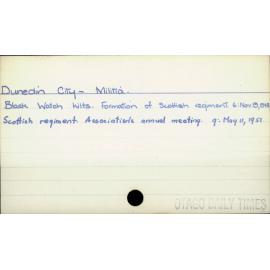 Dunedin City - Militia