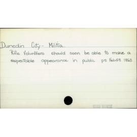 Dunedin City - Militia