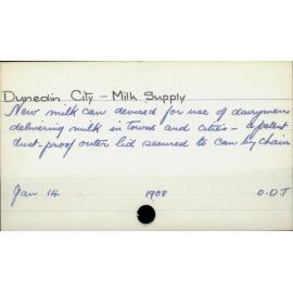 Dunedin City - Milk supply