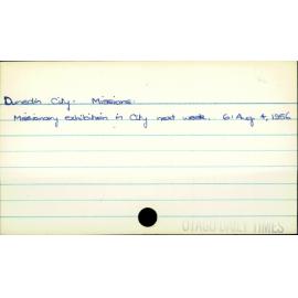 Dunedin City - Missions