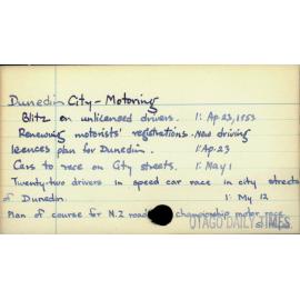 Dunedin City - Motoring 