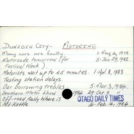 Dunedin City - Motoring