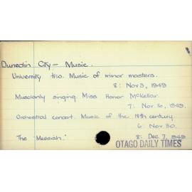 Dunedin City - Music