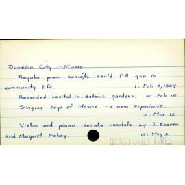 Dunedin City - Music 