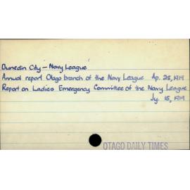 Dunedin City -  Navy League 