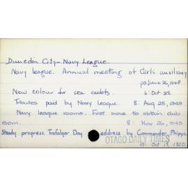 DUNEDIN CITY - Navy League.