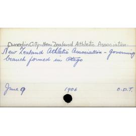 Dunedin City-New Zealand Athletic Association