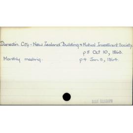 Dunedin City - New Zealand Building & Mutual Investment Society