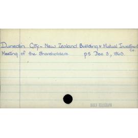 Dunedin City - New Zealand Building & Mutual Investment Co