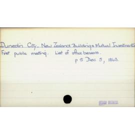 Dunedin City-New Zealand Building&Mutual Investments