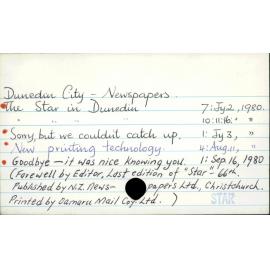 Dunedin City - Newspapers