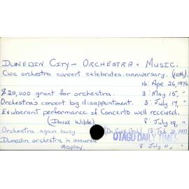Dunedin City - Orchestra and orchestral music