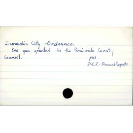 Dunedin City - Ordnance