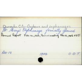 Dunedin City- Orphans and Orphanages