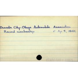 Dunedin City - Otago Automobile Association 