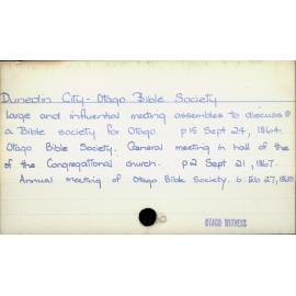 Dunedin City- Otago Bible Society