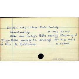 Dunedin City - Otago Bible Society