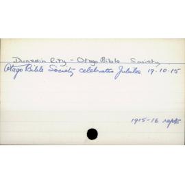 Dunedin City- Otago Bible Society