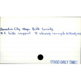 Dunedin City - Otago Bible Society