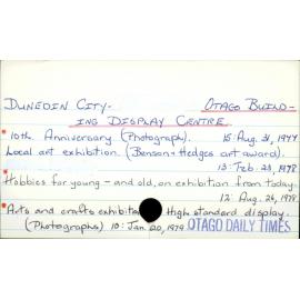 DUNEDIN CITY - OTAGO BUILDING DISPLAY CENTRE.