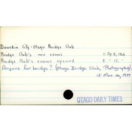 Dunedin City- Otago Bridge Club