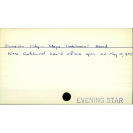 Dunedin City- Otago Catchment Board 