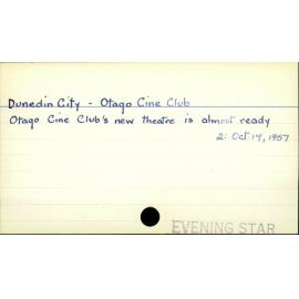 Dunedin City - Otago Cine Club 