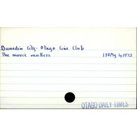 Dunedin City- Otago Cine Club 