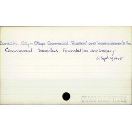 Dunedin City - Otago Commercial Travellers' and Warehousemen's Association