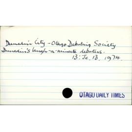 Dunedin City- Otago Debating Society