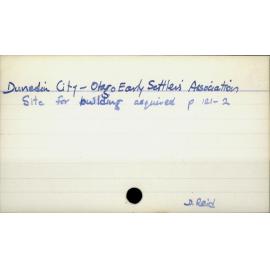 Dunedin City - Early Settlers Association