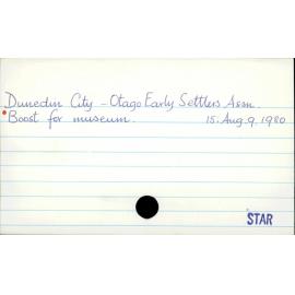 Dunedin City - Otago Early Settlers Assn.