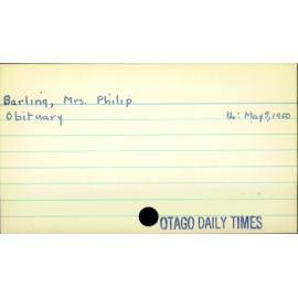 Barling, Mrs. Philip