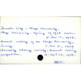 Dunedin City - Otago University