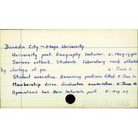 Dunedin City - Otago University