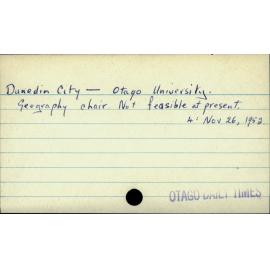 Dunedin City - Otago University