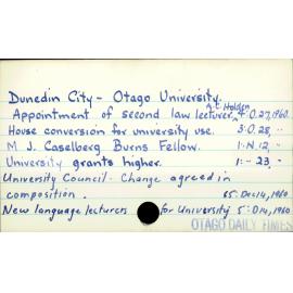 Dunedin City - Otago University