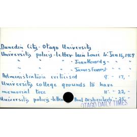 Dunedin City - Otago University
