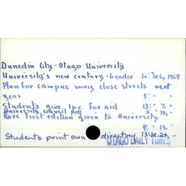 DUNEDIN CITY - OTAGO UNIVERSITY