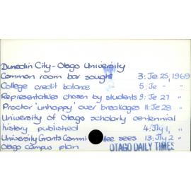 DUNEDIN CITY - OTAGO UNIVERSITY