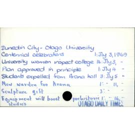 DUNEDIN CITY - OTAGO UNIVERSITY