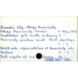 Dunedin City- Otago University