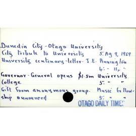 Dunedin City- Otago University