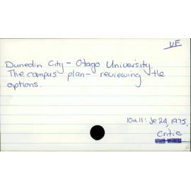 Dunedin City - Otago University.