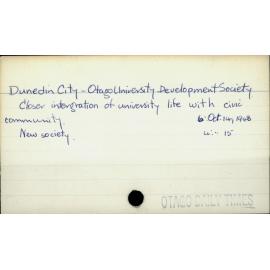 Dunedin City - Otago University Development Society