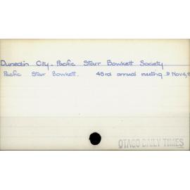 Dunedin City - Pacific Starr Bowkett Society