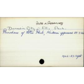 Dunedin City -  Parks & Reserves - Ellis Park